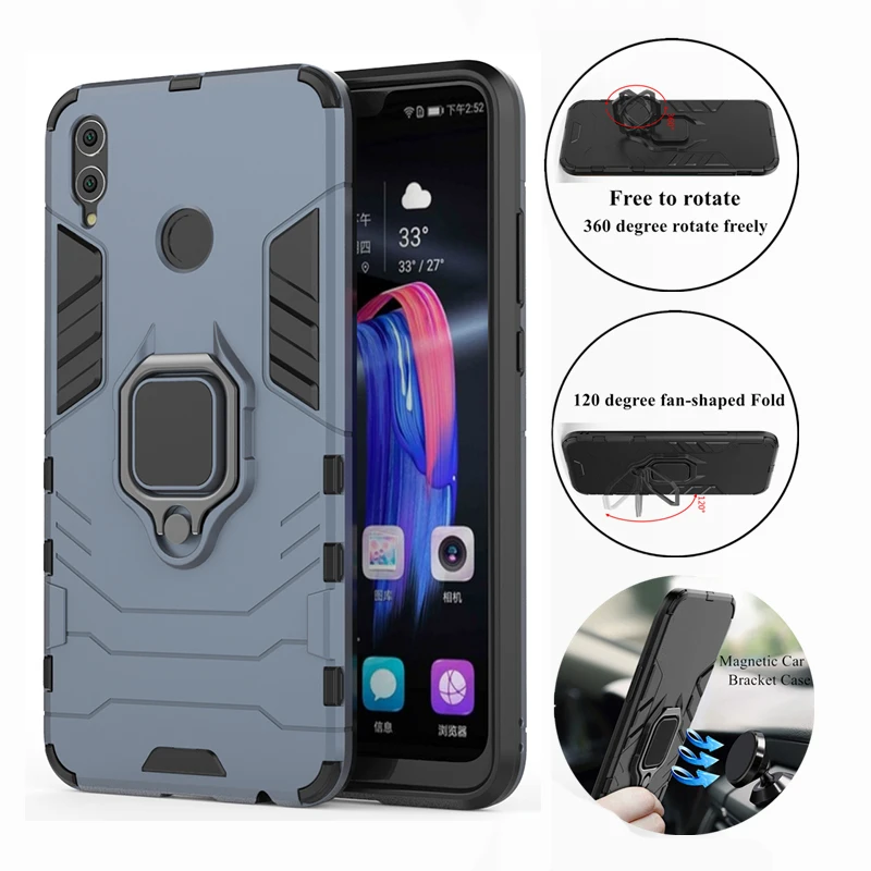 Car-Holder-Magnetic-Suction-Ring-Bracket-Phone-Case-PC-Silicone-Cover-On-For-Huawei-Honor-8X - 副本