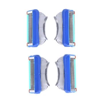 

4Pcs Safety 5 Layer Blades Cassette Shaver Suit For Shaving Blades Replacement Face Care Shaving Razor Blades For Men