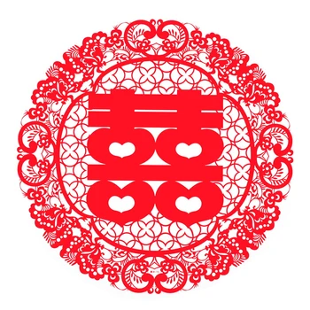 

18pcs Chinese Paper Cuts Double Happiness Sticker Red Wedding Room Decor