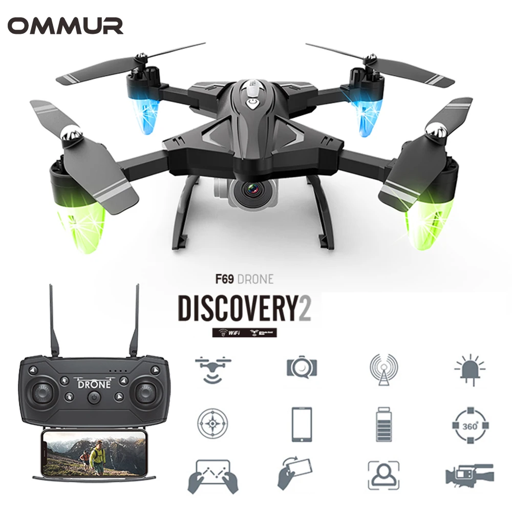 

ommur Professional PRO Drone long Fly time 2.4GHz WIFI HD Wide angle 1080P camera Intelligent Control Face Recognize photo