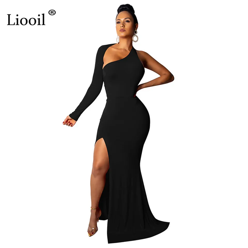 long tight dress with slit