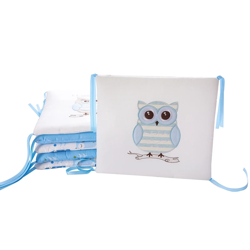6pcs/set Cotton Baby Bed Cushions Cartoon Crib Bumpers Collision Baby Crib Protector Breathable Newborn Bumper Baby Bedding Set