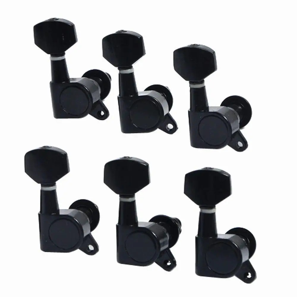 

6 sets Chrome Electric Parts 3R3L Tuners Keys Durable Guitar Tuning Pegs Black Machine Heads Tuning Peg Tuner Right Hand Inline