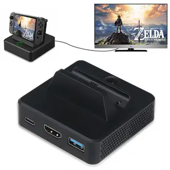 

Type-C To HDMI Charging Stand Switch Docking Station TV Converter Cooling Stand Bracket Play Stand Holder For Nintendo Switch