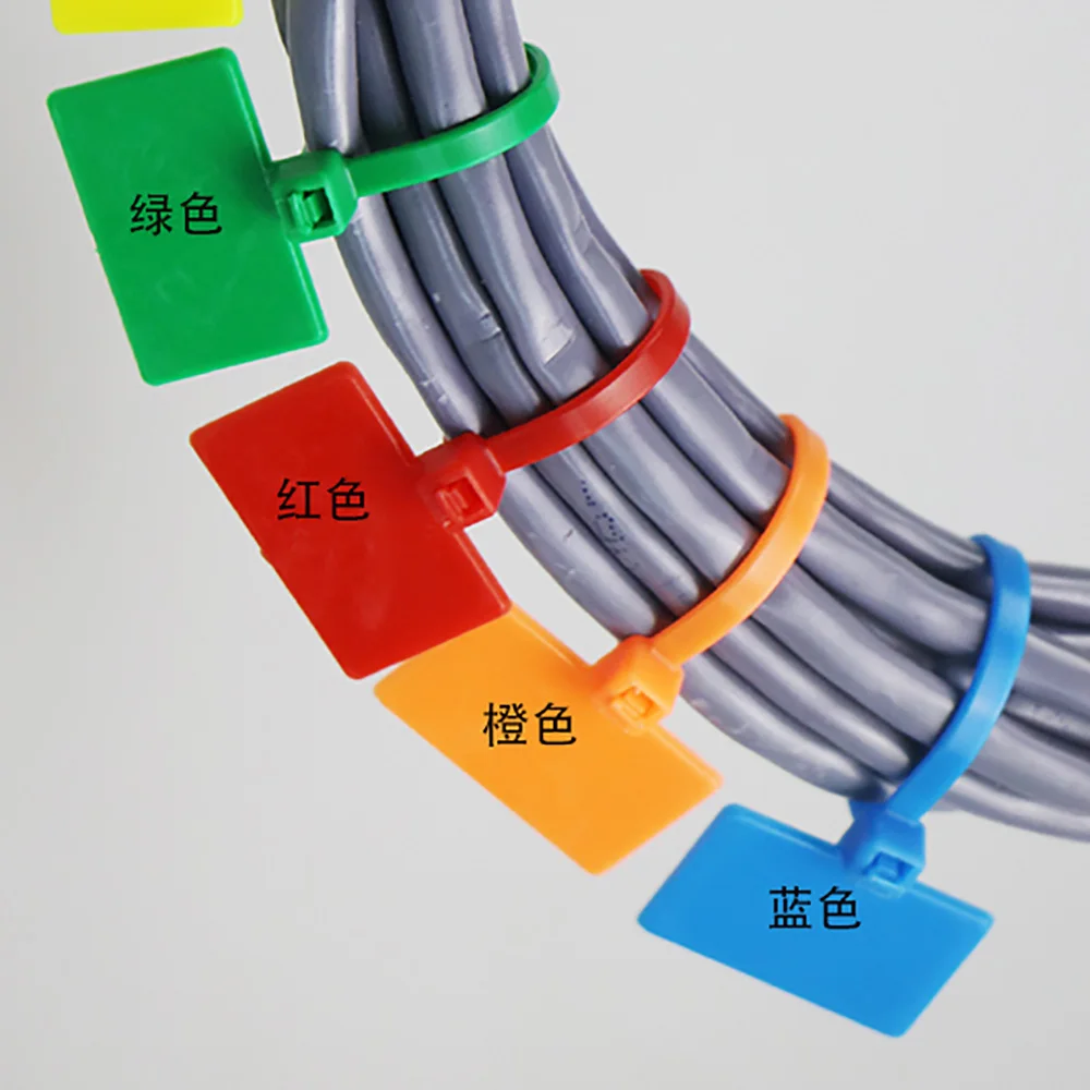 4*150 мм цветная нейлоновая этикетка кабельная стяжка самофиксирующаяся нейлоновая наружная этикетка с шириной 3 мм записываемый логотип с биркой пластиковые кабельные стяжки