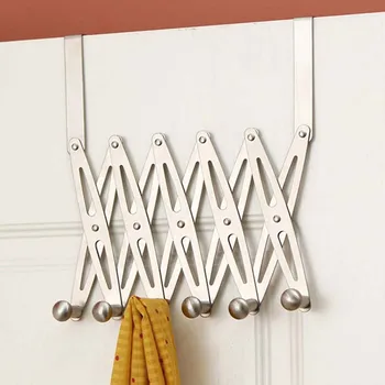 

6-Hook Flexible Back Door Hanger Rack Bathroom Kitchen Organizer Hanger Hooks Home Storage Rack And Holder Clothes Organizer