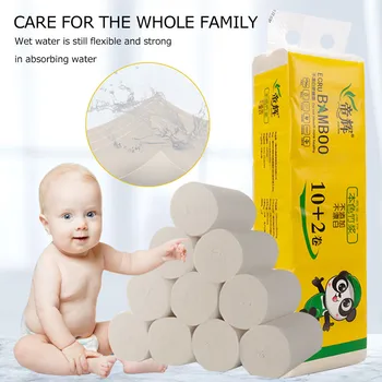 

12 Rolls Toilet Paper Bulk Kitchen Bathroom Household Toilet Paper Roll Coreless Rolling Paper Wood Pulp Toilet Paper Tissues