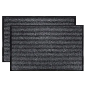 

2-Pack Striped Door Floor Mat - Indoor Outdoor Rug Entryway Welcome Mats , Indoor Outdoor Entrance Rug Floor Mats Shoe Scraper D
