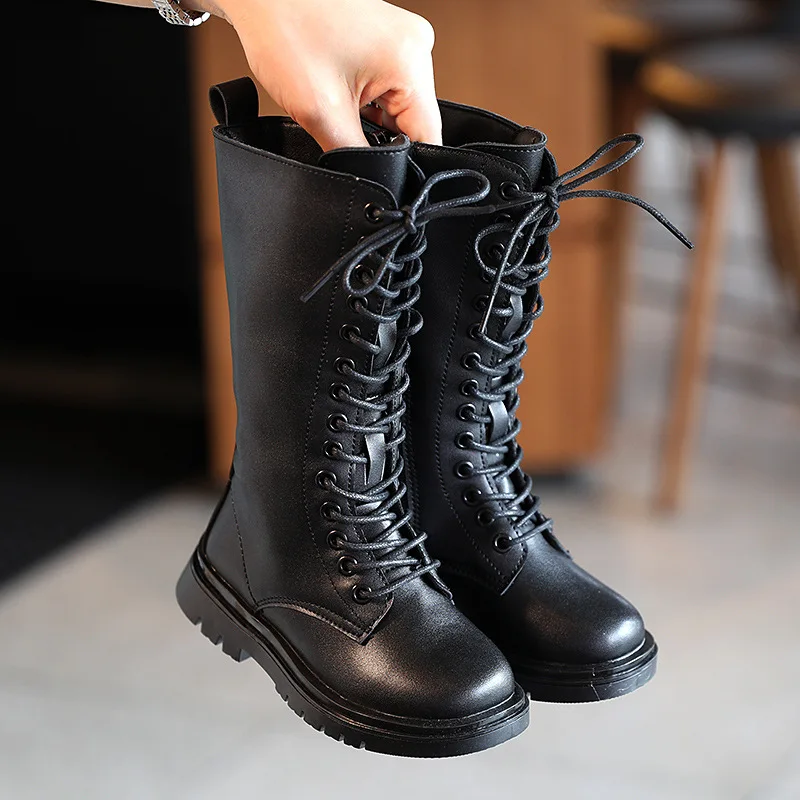 Meisjes Motorlaarzen Kinderen Lange Laarzen Zwarte School Schoenen Herfst  Winter Classic Ins Hot New Kids Boot Martin Laarzen 26 36 Nieuwe|Laarzen| -  AliExpress
