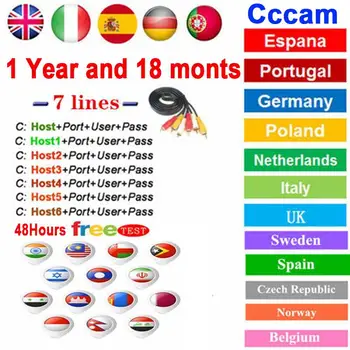 

HD 1 year 7 cline/cccam cline server for Germany Poland Spain UK Sweden Italy 7 lines Europe cccam for dvb-s2 gt media V7s