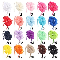CN 10Pcs/lot 4.5 inch Headband Ribbon Hairband Girls Fashion Covered Hairband With Boutique Grosgrain Ribbon Bow Hairbands