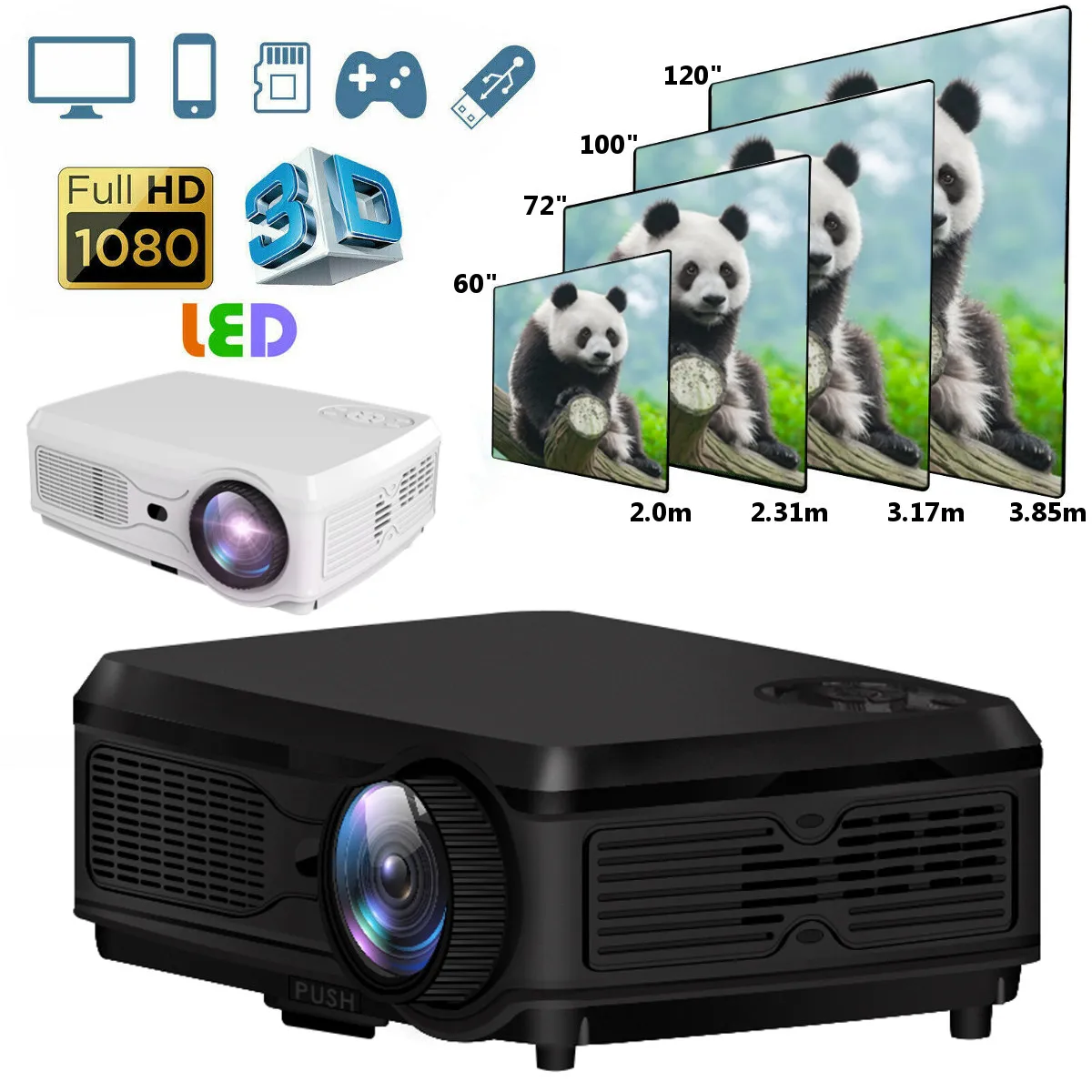 de vídeo 3D Full HD para cine en casa, dispositivo de proyección LED de 1080P, 4K, inteligente, Android 6,0, 1G + 8G, Wifi, Stock Europa y EE. UU.| | AliExpress