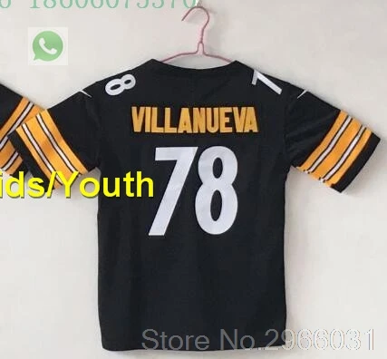 Качественная детская одежда ben roethlisberger 7 Le'Veon Bell 26 Antonio коричневый 84 T.J. Ватт 90 Джерси Питтсбург - Цвет: for kids youth