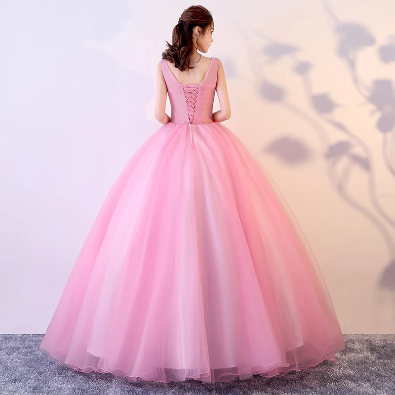 Vestidos Quinceanera 15 Anos бальные Платья пышные платья новое платье для выпускного вечера с аппликацией для вечерние платья с v-образным вырезом Vestido 0026
