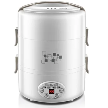 

220V Multifunction Electric Lunch Box 3 Layer Stainless Steel Liner Rice Cooker 2L Food Containers Insulation Heating Food
