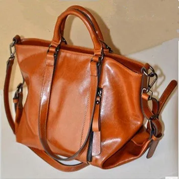 

2020 Ms. New PU Leather Pure Color Oil Wax Leather Simple Motorcycle Bag Ms. Handbag Shoulder Crossbody Bag