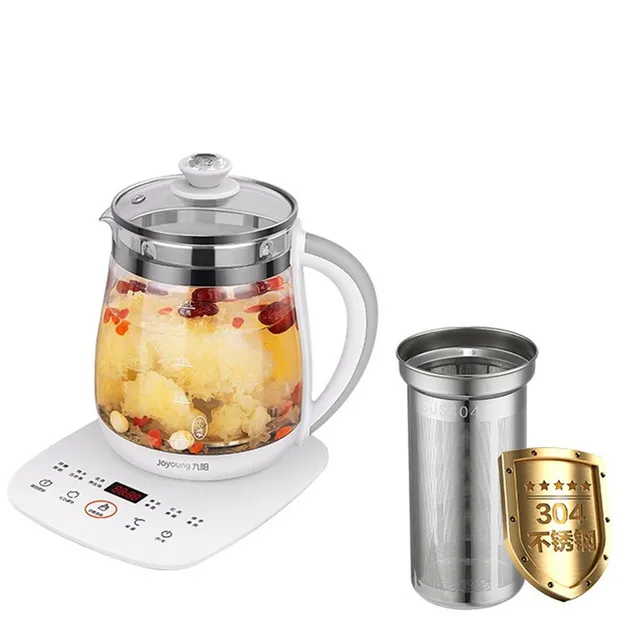 220V 1.5L Household Electric Kettle Automatic Glass Health Preserving Pot Portable Mini Multi Cooker Tea Dessert Cooker with filter