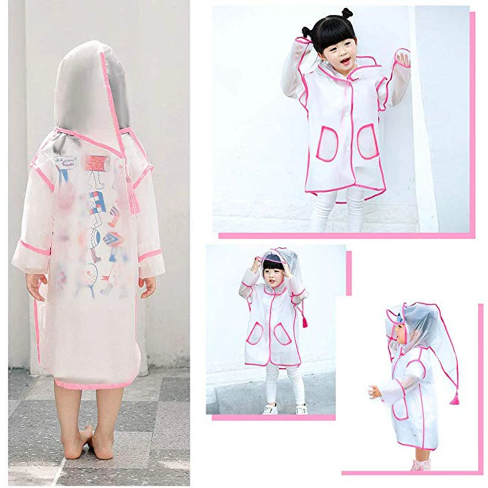EVA удобный дождевик с капюшоном, пончо, Детский прозрачный дождевик, детский дождевик, водонепроницаемый, для походов, кемпинга, улицы, мантия