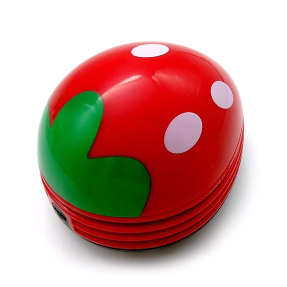Lovely Strawberry Shape Desktop Keyboard Vacuum Cleaner Mini Dust Collector Crumb Sweeper For Household Office Use