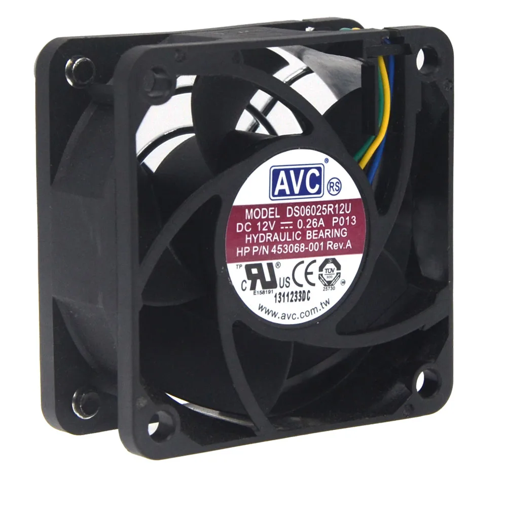 2 шт. DS06025R12U P103 Новинка для AVC DC 12В 0 26a 4 проводной контактный разъем 60 мм 60x60x25 PWM