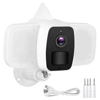 

1080P WiFi Floodlight Camera PIR Night Vision IP65 Waterproof for Home Garden Security Work with Tuya Hot