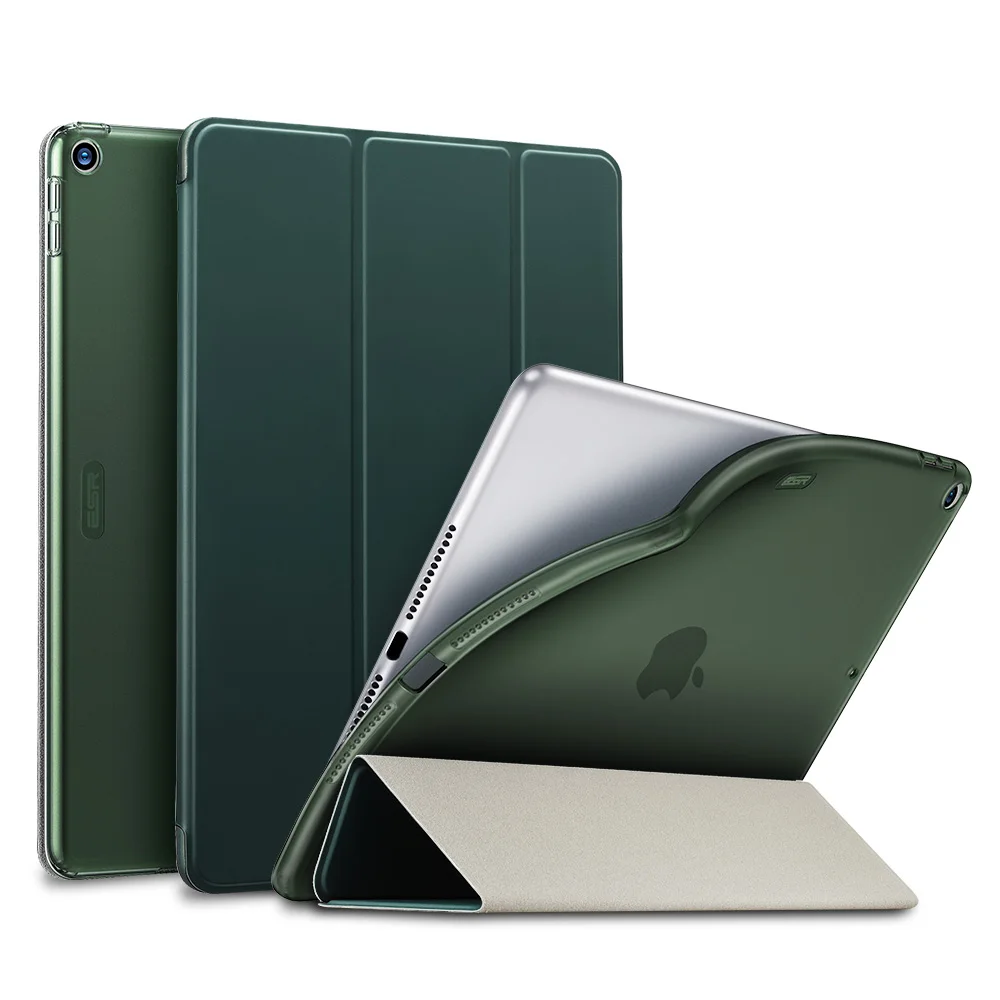 Чехол ESR с прорезиненным покрытием для iPad 7 Rebound тонкий смарт-чехол с подставкой и гибкой задней крышкой из ТПУ для iPad 7th Gen 10,2" - Цвет: Green