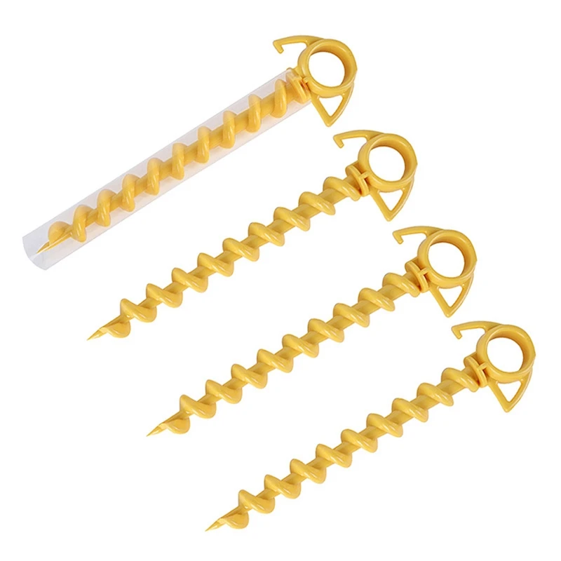 

4pcs/set Tent Nail Stake Peg Lightweight Windproof Plastic Fixed Nail Wind Rope Outdoor Camping Trip Rope Tool
