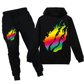 

ZWY551 Children Clothing Kids Hoodies Pants 2pcs Sets Cotton Sweatshirt Boys Long Sleeves Girls Clothes
