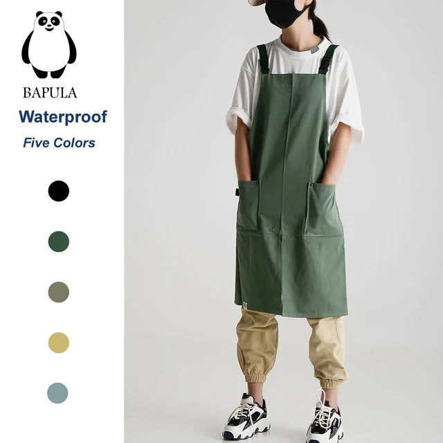 Work clothes Apron Cotton Linen Gardening Coffee shops flower kitchen  Aprons For Cooking Baking for women men - AliExpress