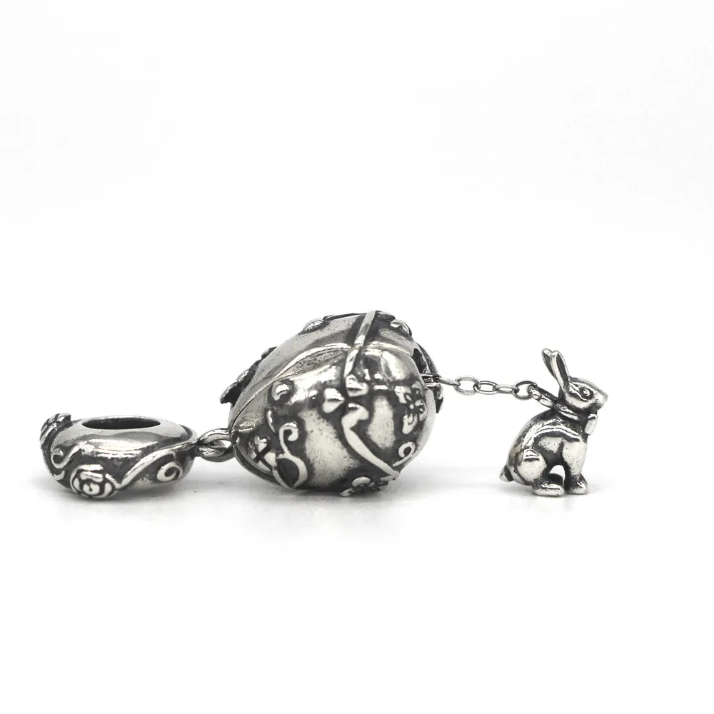 Mistletoe 925 пробы серебряные пасхальные яйца кролик мотаться Шарм европейские ювелирные изделия