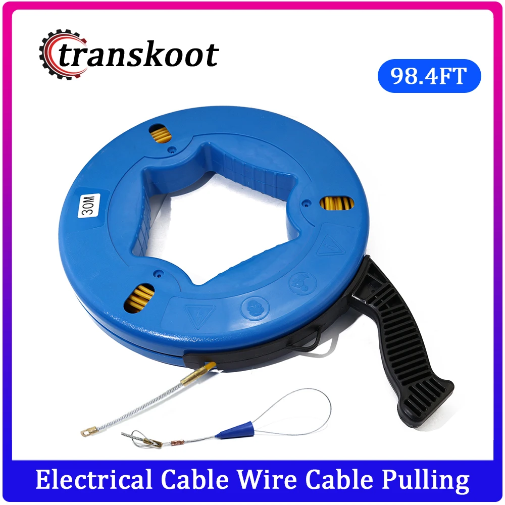 30 м электрические протяжная проволока катушка отлично подходит для Pull Line Conduit Ducting Rodder Pullining провода кабель