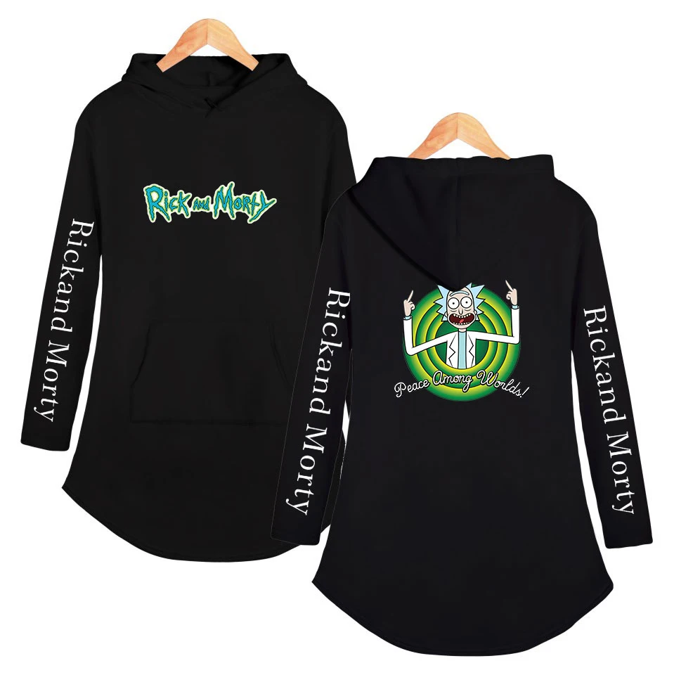 Hoodies Womens Hoodie Top AutumnRick and Moti print harajuku Size Long Sleeve Sweatshirts Hoody Ladies