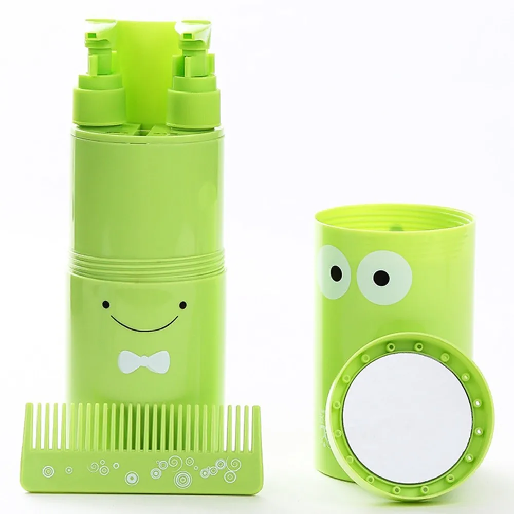 

5pcs/set Creative Home Wash Cup Outdoor Travel Wash Set Included Wash Cup Bottled Comb Mirror Toothpaste Toothbrush Towel