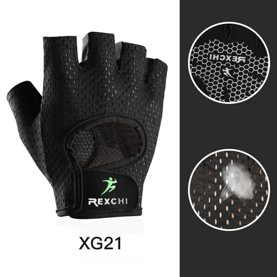 Профессиональные перчатки для тренажерного зала перчатки спортивные женские дышащие спортивные перчатки спортивные фитнес-перчатки для занятий спортом - Цвет: XG21  Black