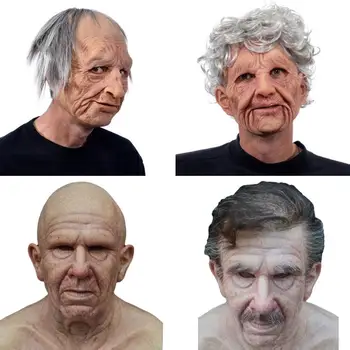 

Another Me-The Elder Halloween Holiday Funny Cosplay Prop Latex Mask Supersoft Old Man Adult Mask Face Cover Creepy Party Decor
