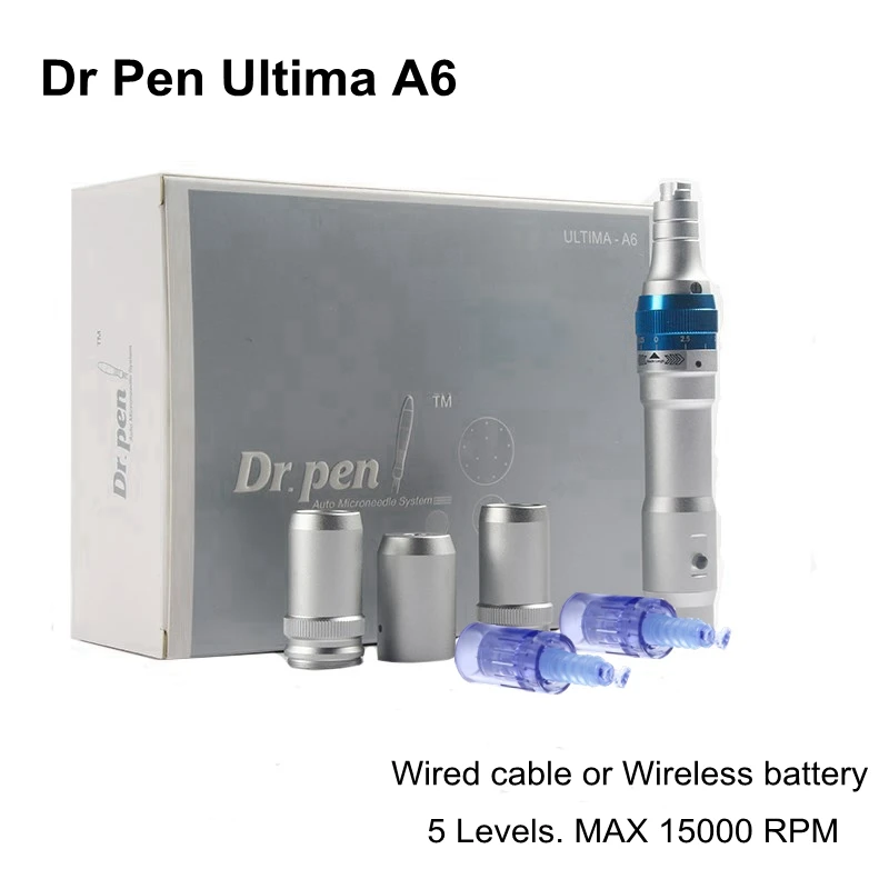 

1 set Electric Derma Roller Dr Pen A6 Rechargeable Auto Micro Needle Wireless Microneedling Machine Derma Stamp Therapy MTS
