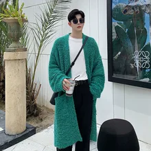 Мужская Уличная Хип-хоп трикотажная куртка Верхняя одежда для влюбленных Одежда для мужчин и женщин осень-зима вязаный свитер кардиган пальто