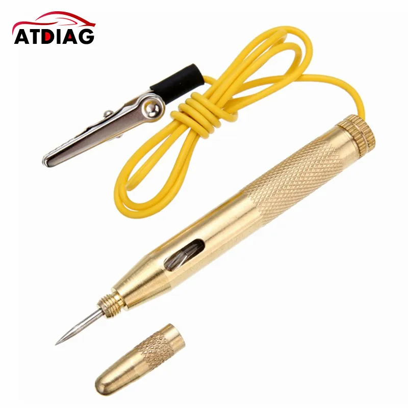 1pcs Car Circuit Tester Probe Light System 6V-24V Test Probe Lamp Auto Light Lamp Voltage Test Pen Detector Copper car light tester circuit detector probe pen tester voltage test pen circuit tester