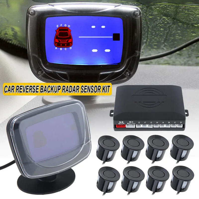 

Car Auto LED Parking Sensor Reverse Backup Car Parking Radar Monitor Backlight Display With 8 Sensors