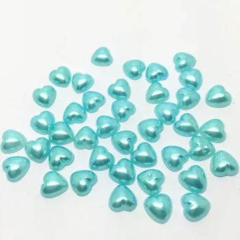 

100pcs 8mm Pink/Blue Resin Pearl Heart Flatbacks Embellishments DIY Crafts Toppers For Cardmaking Scrapbooking