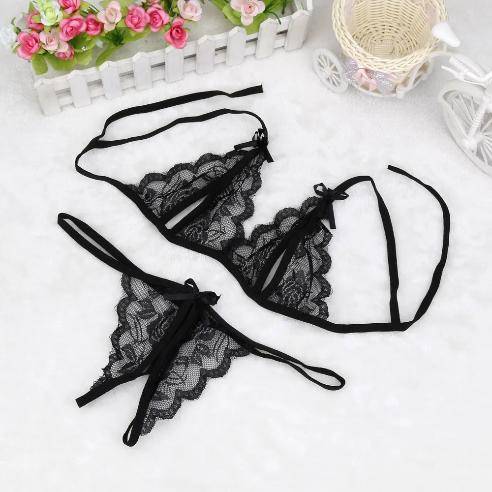 

Bra+Set Sexy Lingerie Set Women Lace Strappy Push Up Bra Set Erotic Lingerie Femme Wire Free Underwear Bralette LingerieF806