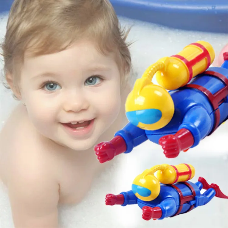 Children's Clockwork Diver Toy Wind Up Baby Bath Toys Swim Time Fun