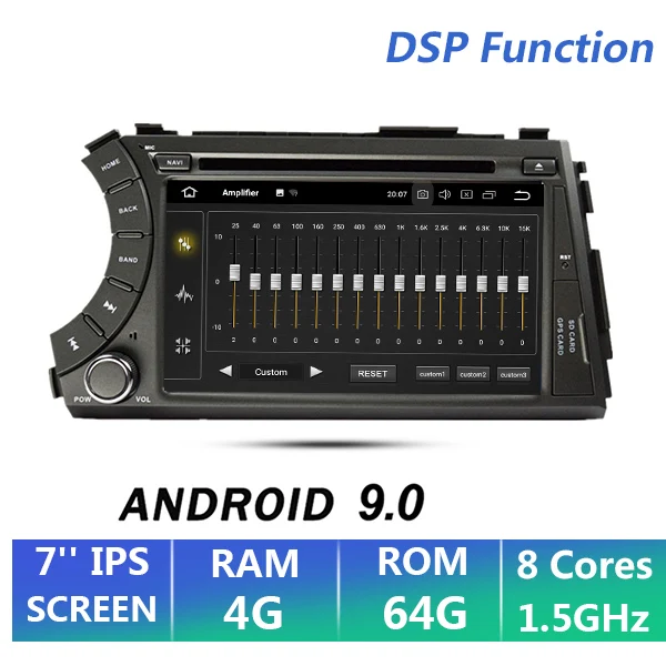 EKIY " ips Android 9,0 2 Din Автомобильный мультимедийный плеер Авто Радио стерео аудио DVD для Ssangyong Kyron Actyon gps навигация DSP - Цвет: 4G 64G IPS DSP