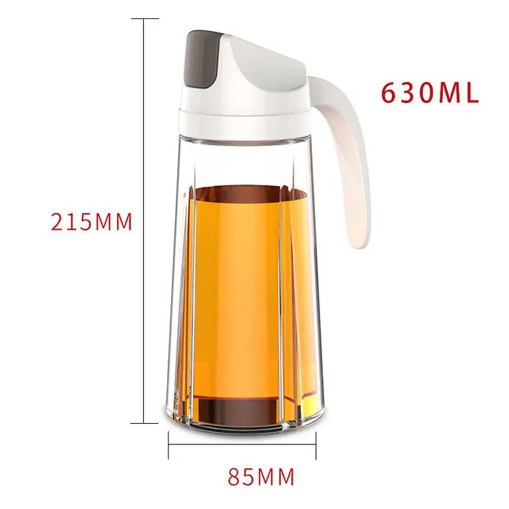 White 630ml Автоматическая открывающаяся бутылка для масла герметичный контейнер для приправы пробка диспенсер для масла JS23 - Цвет: White 630ml