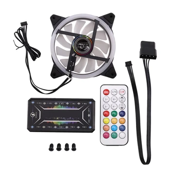 

Computer PC Case Fan RGB Adjust LED Fan Quiet Remote Computer Cooler Cooling RGB Case Fans (1PCS+Controller)