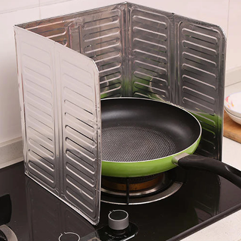 Oil Splash Protection Screen Cover Foldable Gas Stove Wind Shield