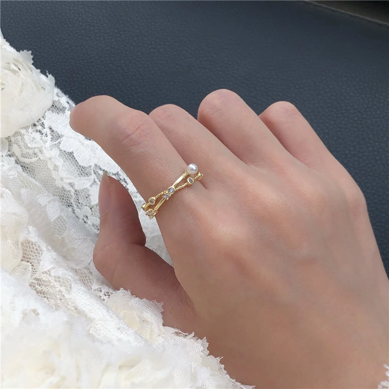 

Small design feeling simple ring female temperament of wet web celebrity ins fashion personality gentle wind index finger ring,