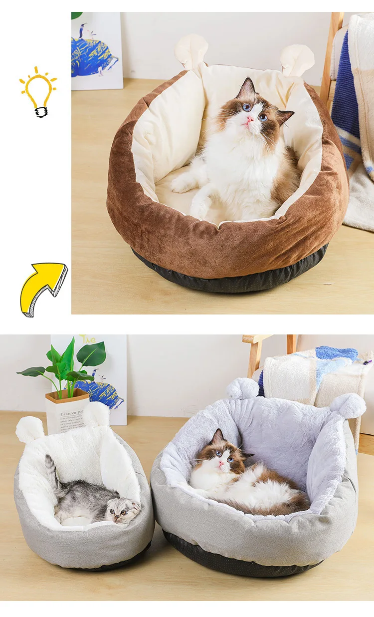 The New Deep Soft Sleeping Plush Bed Cat-dog Utility Cat Circular Sleeping Place Poodle/Bichon/Pomeranger/Chihuahua Is Available