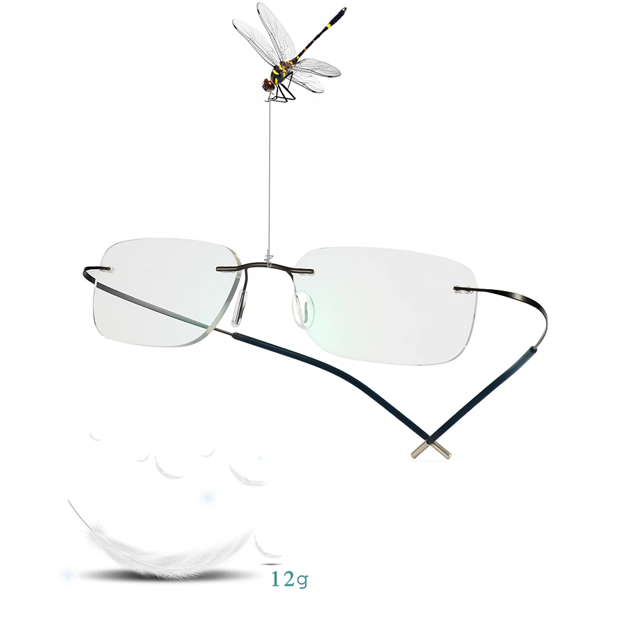 B titanium Frameless Reading Sunglasses Photochromic Reading Glasses for Men Women Outdoor Presbyopia Glasses 3