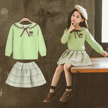 

Children Clothing Set Autumn Teenage Kids Girls Clothes Kids Sweatshirt + Skirt 2PCS Suits For Girls Clothes 6 7 10 11 12 Years